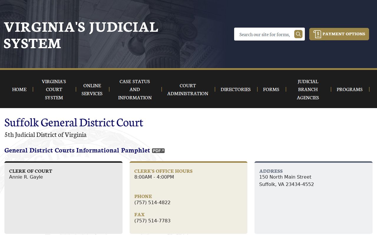 Suffolk City case warrant questions at the General District Court